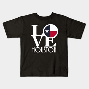 LOVE Houston (white text) Kids T-Shirt